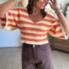 Top en crochet rayé – Modèle Lison