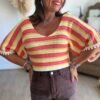 Top en crochet rayé – Modèle Lison