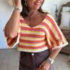 Top en crochet rayé – Modèle Lison