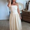 Robe longue beige  bohème – Modèle Nine