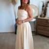 Robe longue beige  bohème – Modèle Nine