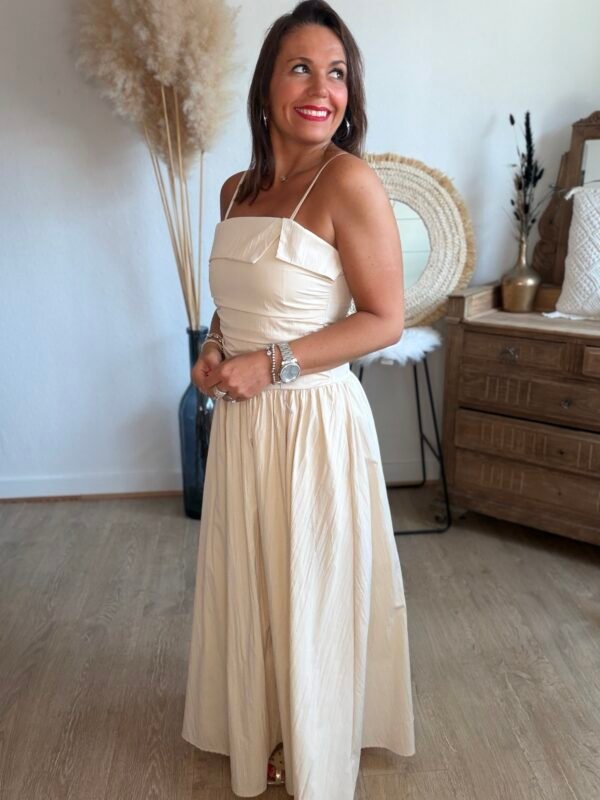 Robe longue beige  bohème – Modèle Nine