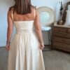 Robe longue beige  bohème – Modèle Nine