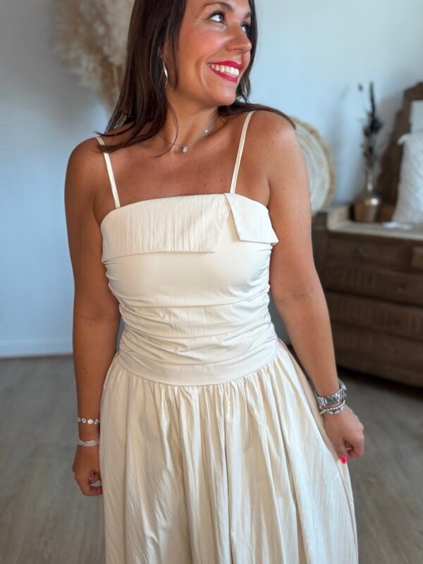 Robe longue beige  bohème – Modèle Nine