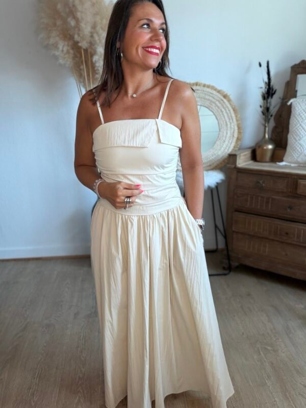 Robe longue beige  bohème – Modèle Nine