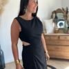 Robe longue noire cintrée – Modèle Capucine