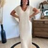Robe manches courtes dore pailletté – Modèle Ibiza