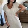 Robe manches courtes dore pailletté – Modèle Ibiza