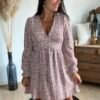 Robe imprimée bordeaux – Modèle Gabrielle