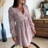 Robe imprimée bordeaux – Modèle Gabrielle