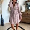 Robe imprimée bordeaux – Modèle Gabrielle
