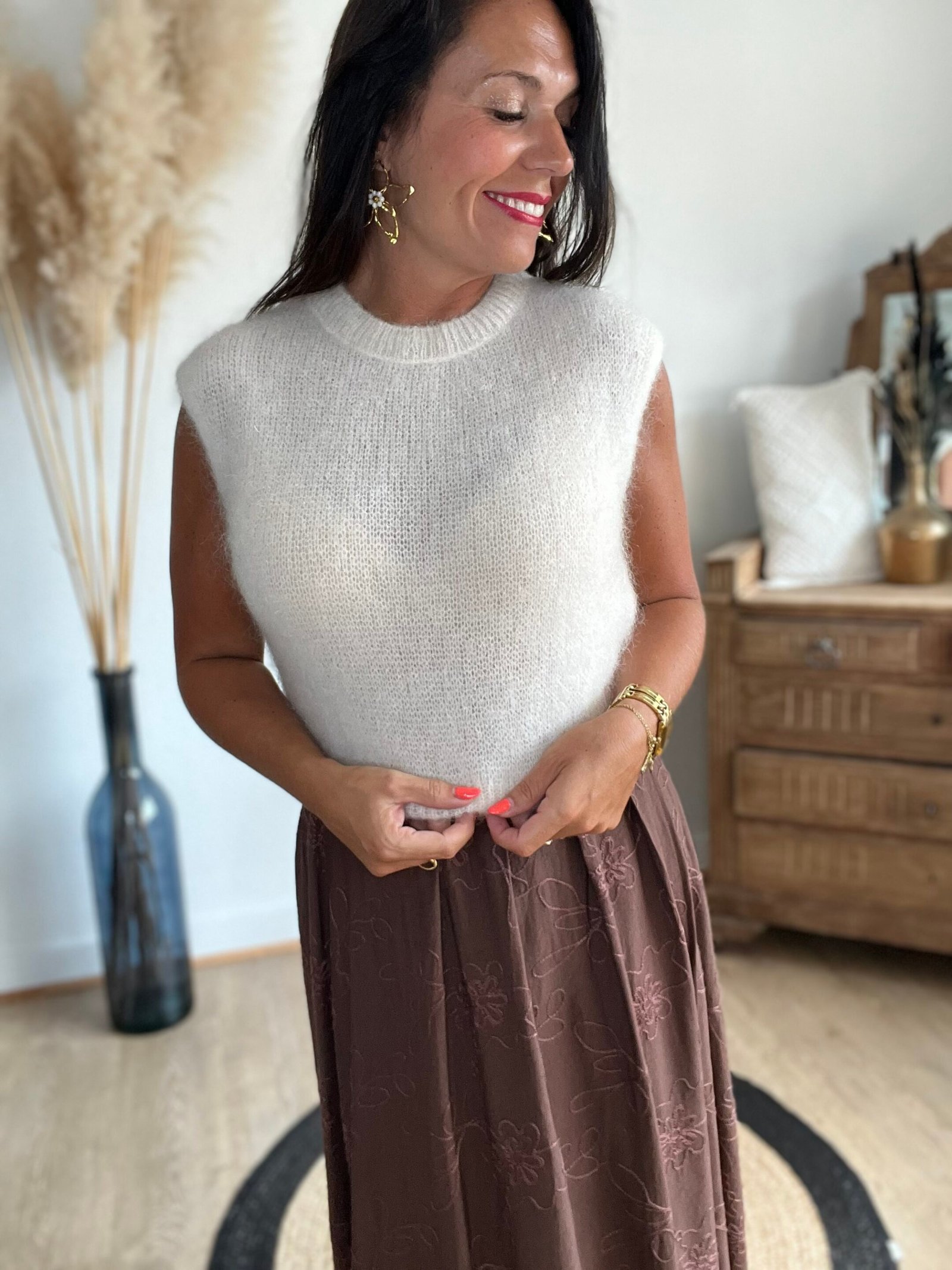 Pull sans manches fluffly – Modèle Callie