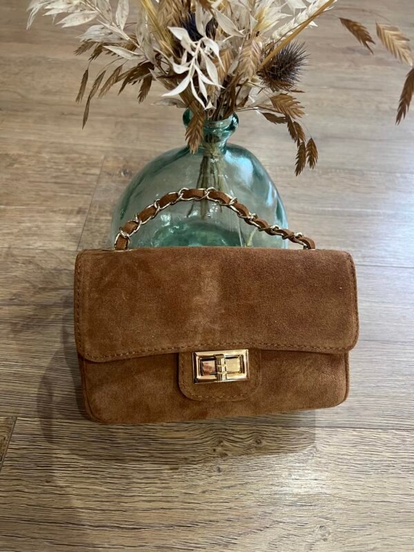 Sac en cuir Suédine camel – Modèle Carolina