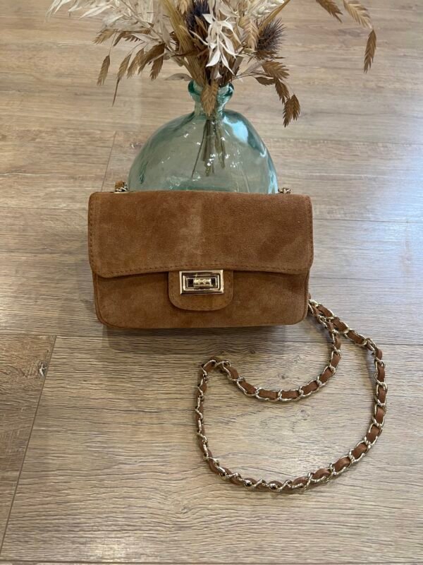 Sac en cuir Suédine camel – Modèle Carolina