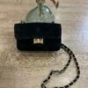 Sac en cuir Suédine noir  – Modèle Carolina