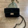 Sac en cuir Suédine noir  – Modèle Carolina