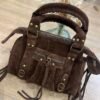Sac en cuir Suédine choco – Modèle Capucine