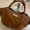 Sac en cuir Suédine camel – Modèle Lena