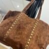 Sac cabas en cuir Suédine camel – Modèle Camille
