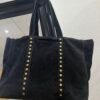 Sac cabas en cuir Suédine noir – Modèle Camille