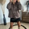 Chemise chocolat à franges – Modèle Charlotte