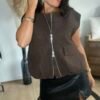 Veste choco sans manches à zip – Modèle Jamie