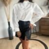 Blouse brodée blanche  – Modèle Sasha