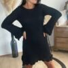 Robe noire côtelé – Modèle Mélanie