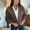 Veste suédine marron – Modèle Carlotta