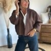 Veste suédine marron – Modèle Carlotta