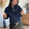 Chemise en jean à col volants  – Modèle Nanie