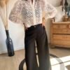 Pantalon Palazzo noir  – Modèle Sarah