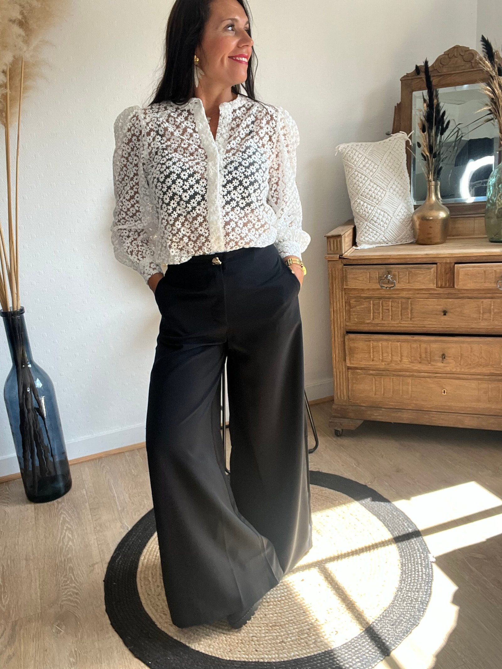Pantalon Palazzo noir  – Modèle Sarah