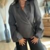 Blazer à lacets chocolat – Modèle Lou