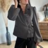 Blazer à lacets chocolat – Modèle Lou