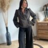 Blazer à lacets chocolat – Modèle Lou