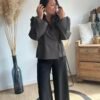 Blazer à lacets chocolat – Modèle Lou