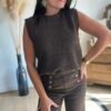 Pull sans manches marron – Modele Isa