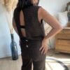 Pull sans manches marron – Modele Isa