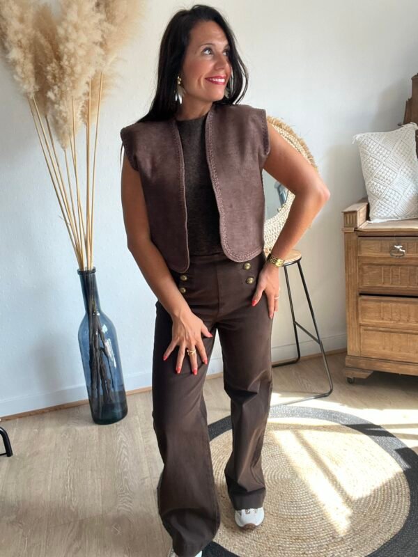 Boléro suédine marron – Modèle Carlotta