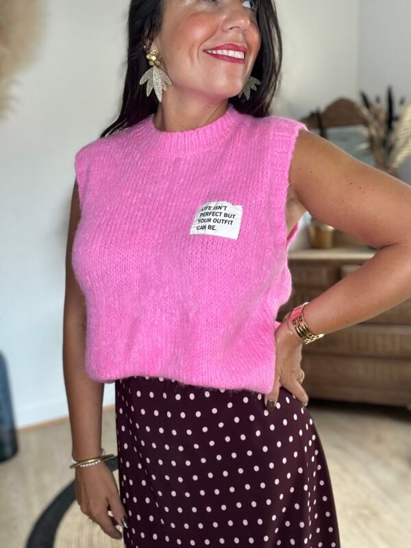 Pull sans manches rose – Modèle Isaie