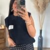 Pull sans manches noir  – Modèle Isaie