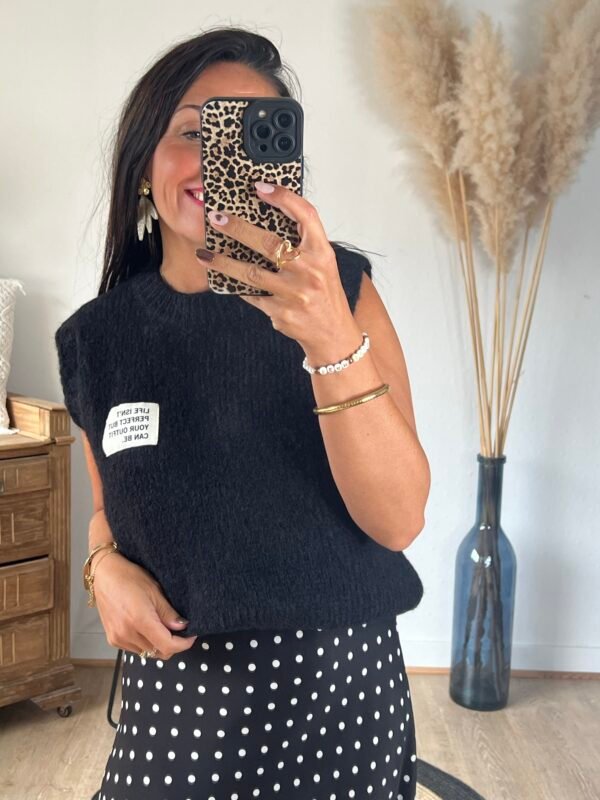Pull sans manches noir  – Modèle Isaie