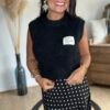 Pull sans manches noir  – Modèle Isaie