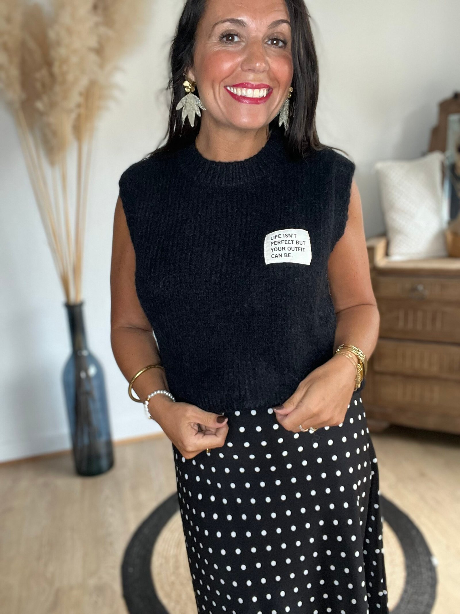 Pull sans manches noir  – Modèle Isaie