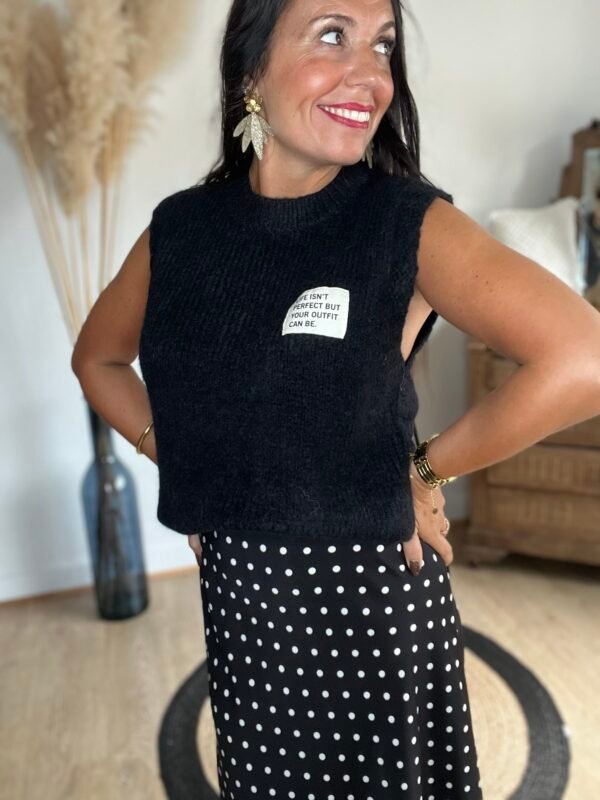 Pull sans manches noir  – Modèle Isaie
