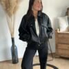 Veste en similicuir noir - Modèle Taylor