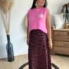 Jupe longue bordeaux à pois  - Modèle Suzie
