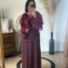 Jupe longue bordeaux à pois  - Modèle Suzie
