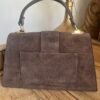 Sac cuir suédine chocolat – Modèle Ava